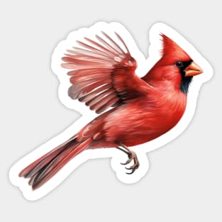 Flying Northern Red Cardinal Sticker